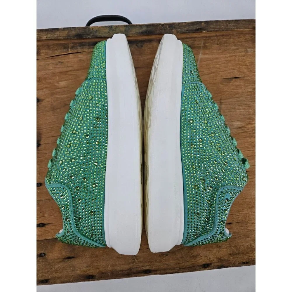 New J75 by Jump Slick Sneakers Mens US 8 Green Rhinestones